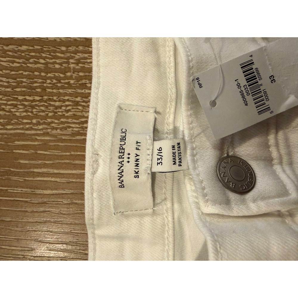 Banana Republic Vintage Stretch Skinny Jeans White Mid Rise Ankle 33/16 - Picture 5 of 8